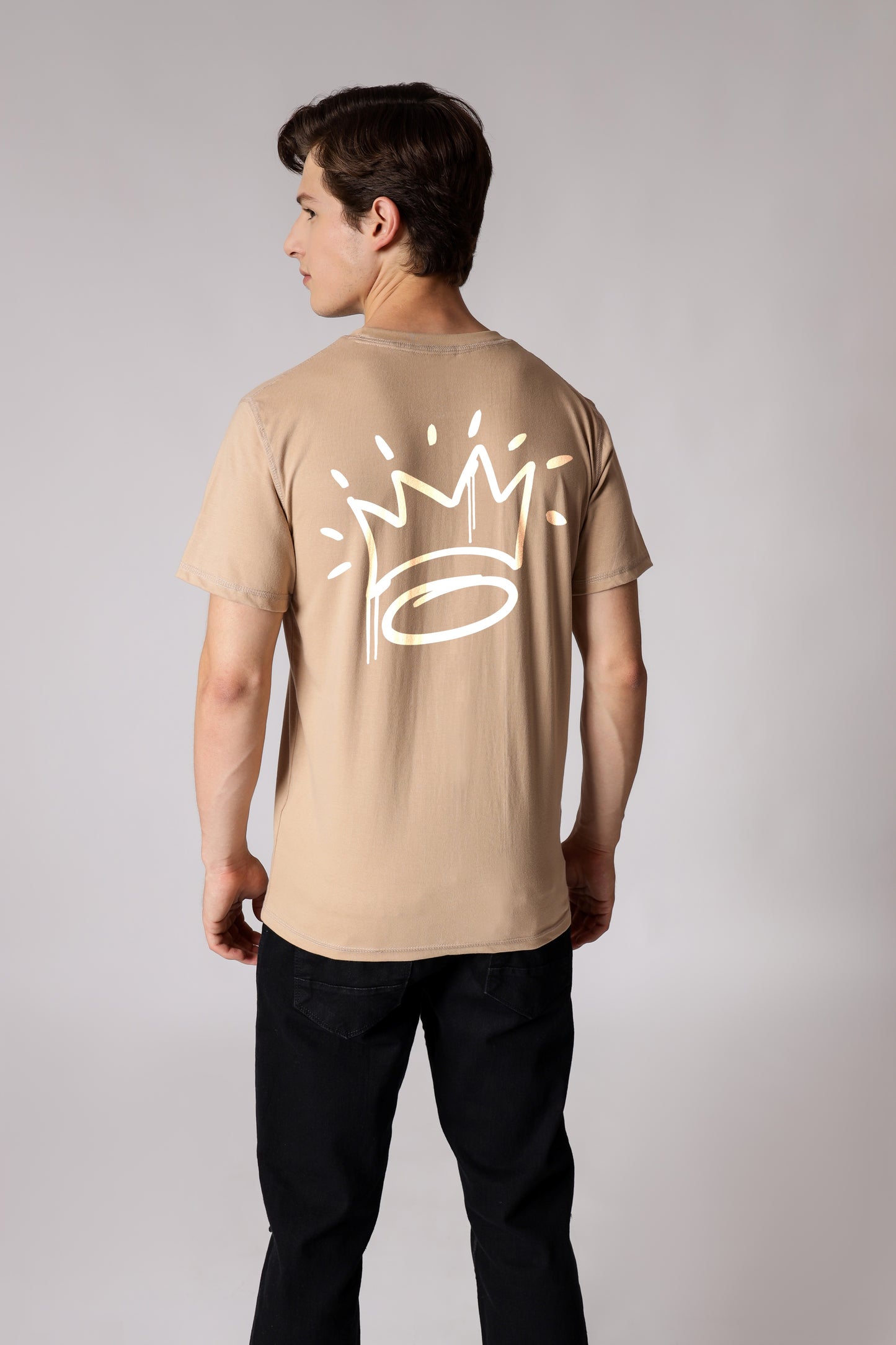Starton Apparel Men's Pure Cotton Regular Fit Beige T-Shirt