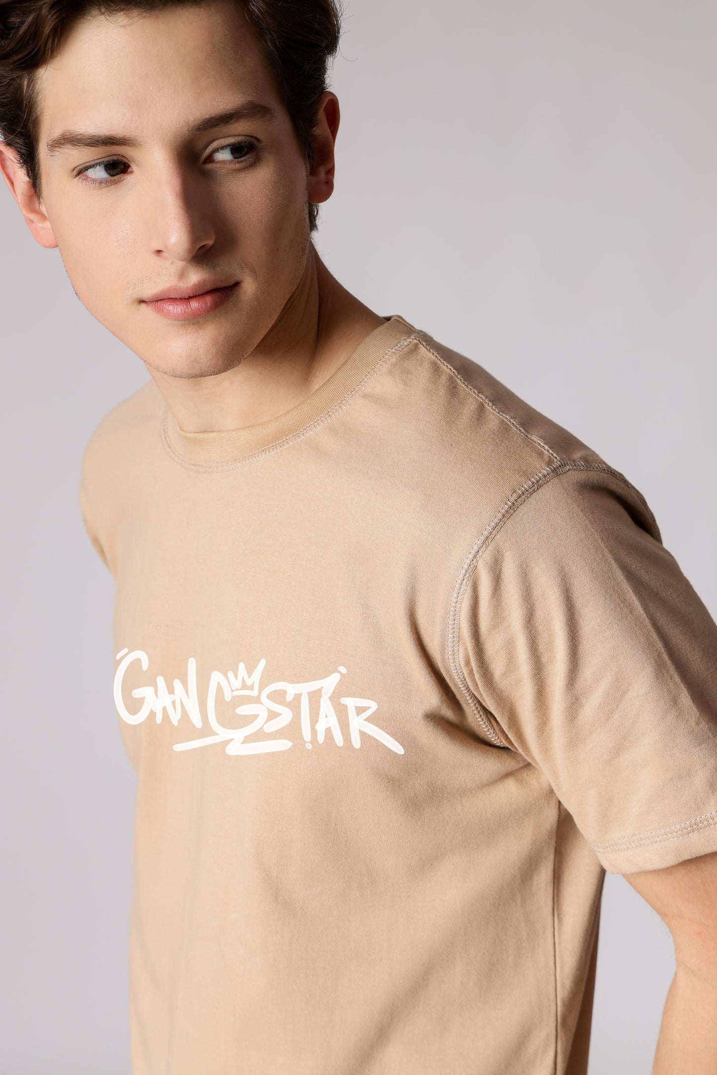 Starton Apparel Men's Pure Cotton Regular Fit Beige T-Shirt