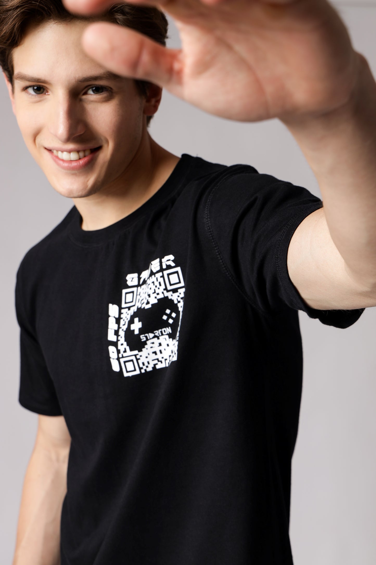 Starton Apparel Men's Round Neck T-Shirt Combed Cotton Bio-Washed 180 GSM Gamer 60FPS (STM-015)