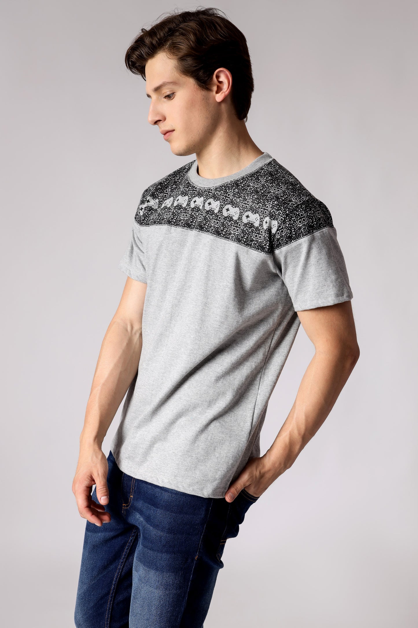 Starton Apparel Men's Round Neck T-Shirt Next Gen Black B-Code(STM-018)