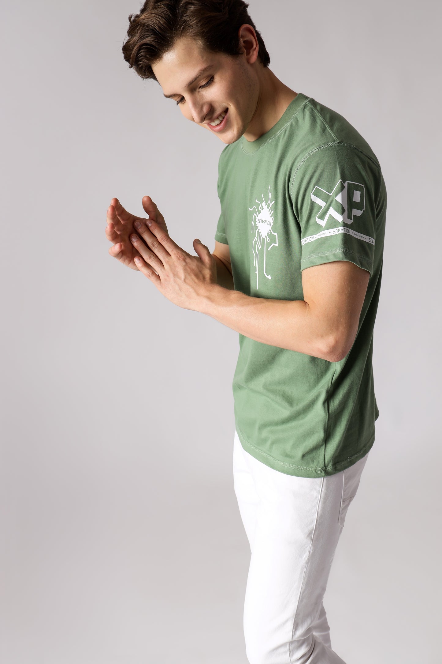 Starton Apparel Men's Regular Fit Round Neck Half Sleeved T-Shirt AI H-Chip (STM-016 Mint Green)