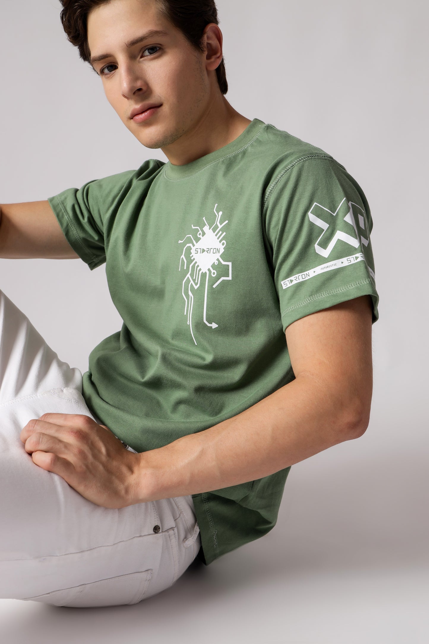 Starton Apparel Men's Regular Fit Round Neck Half Sleeved T-Shirt AI H-Chip (STM-016 Mint Green)