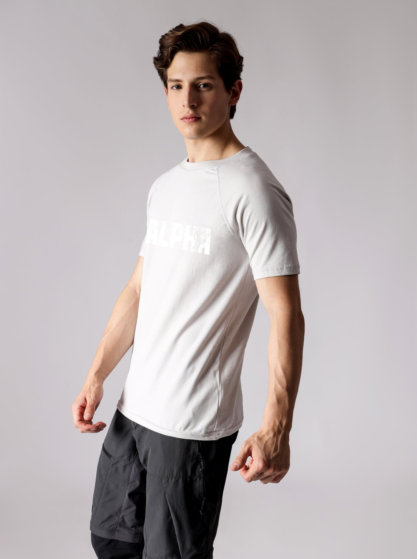 Starton Apparel Crew Neck Raglan Sleeve T-Shirt Pure Pre Combed Cotton Bio-Washed Alpha Print (STM-015)