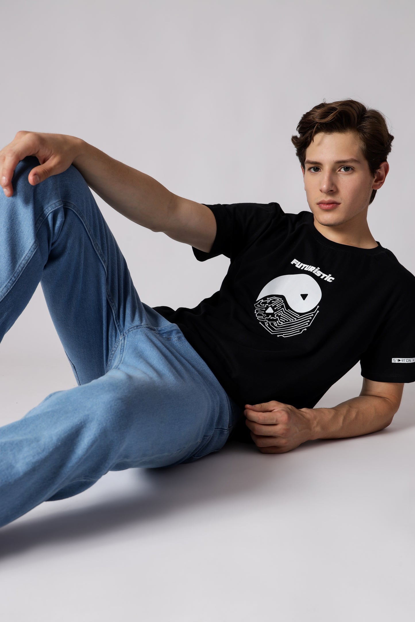 Starton Apparel Regular Fit 100% Cotton Futuristic Yin-Yang T-Shirt