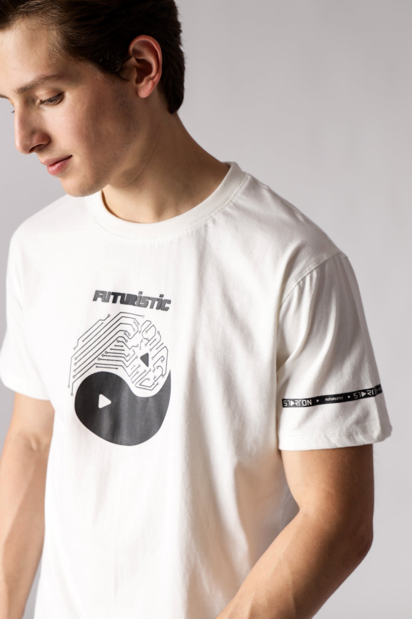 Starton Apparel Regular Fit 100% Cotton Futuristic Yin-Yang T-Shirt
