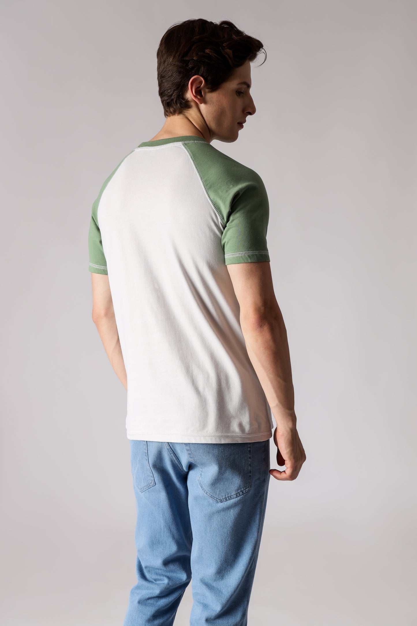 Starton Apparel Men's Round Neck T-Shirt Light Grey Mint 3D Print (STM-021)