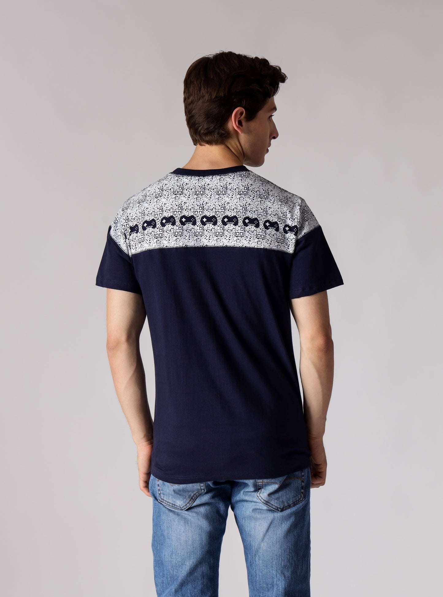 Starton Apparel Men's Round Neck T-Shirt Next Gen White B-Code (STM-019 Blue)