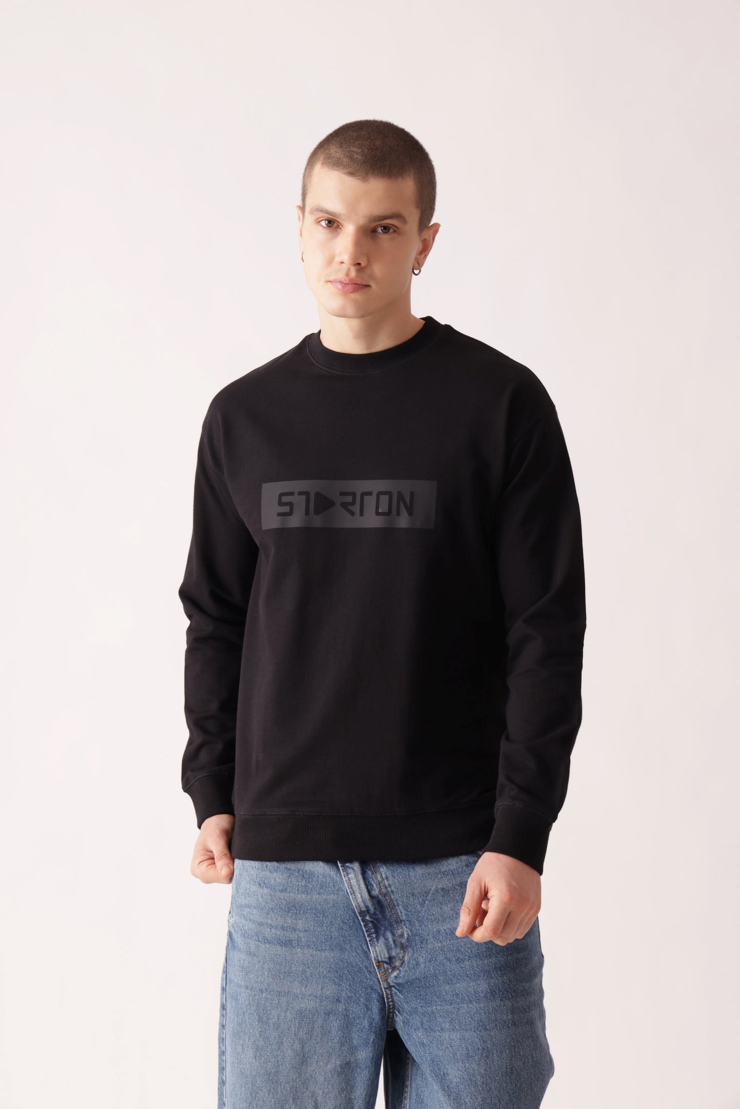 Starton Apparel Pure Cotton Terry 280GSM Black Oversized Sweatshirt