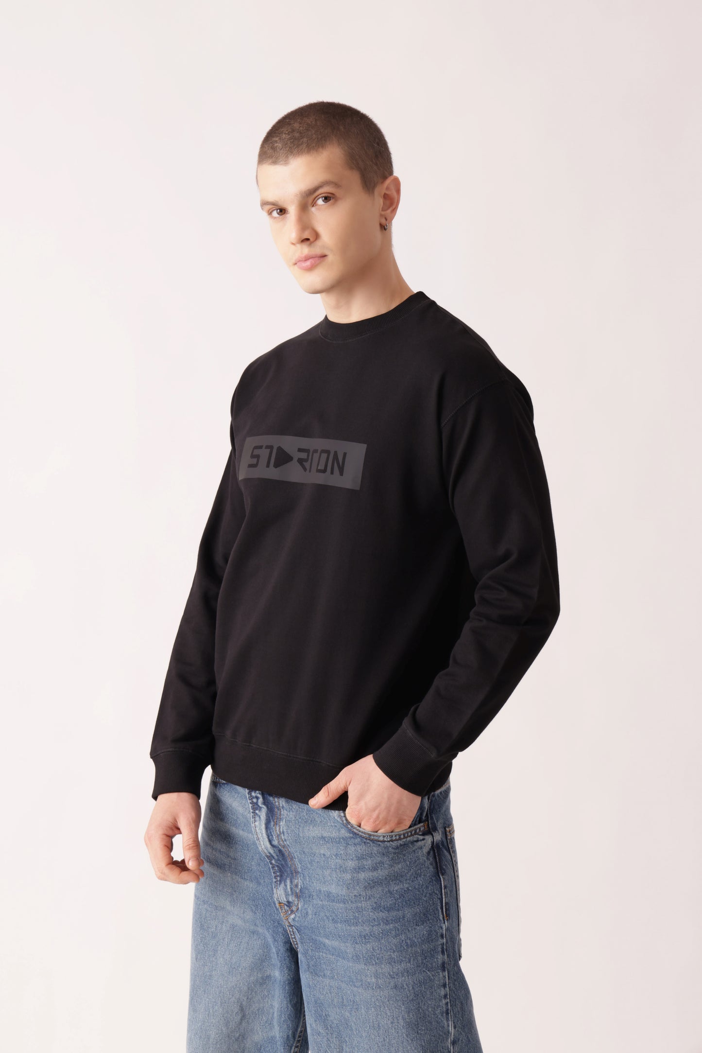 Starton Apparel Pure Cotton Terry 280GSM Black Oversized Sweatshirt