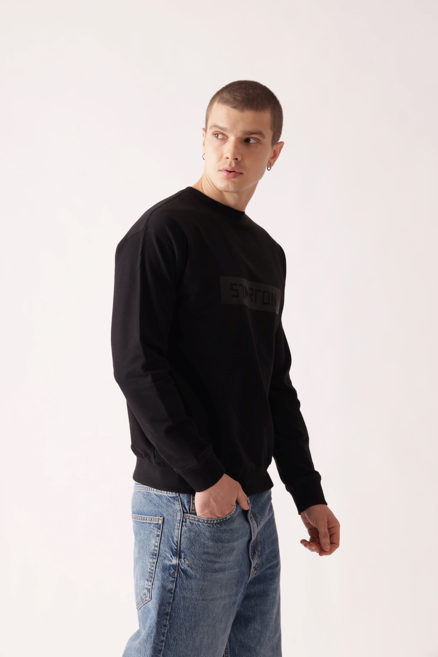 Starton Apparel Pure Cotton Terry 280GSM Black Oversized Sweatshirt