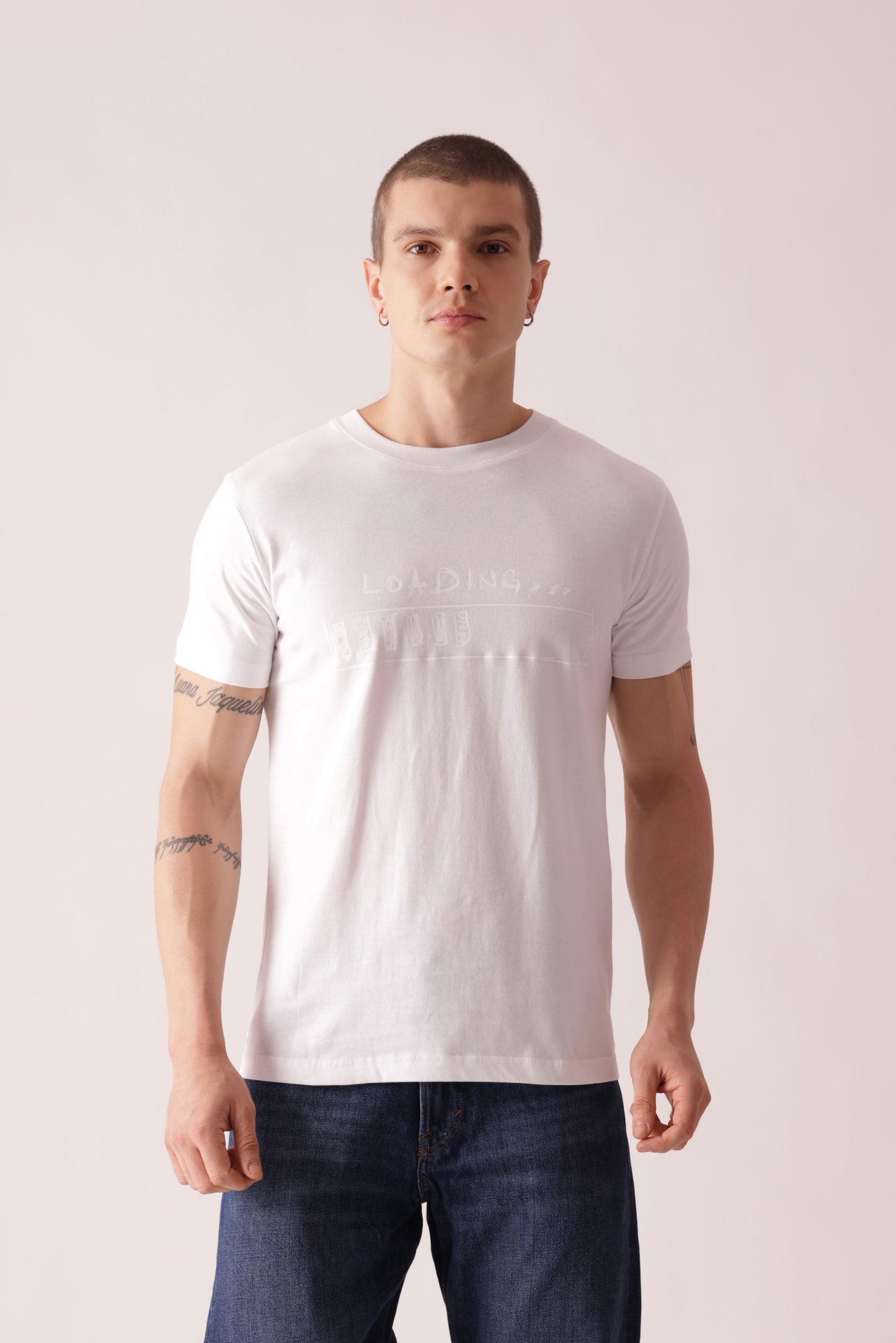Starton Apparel Men's Crew Neck Pure Cotton 220GSM Regular Fit White T-Shirt