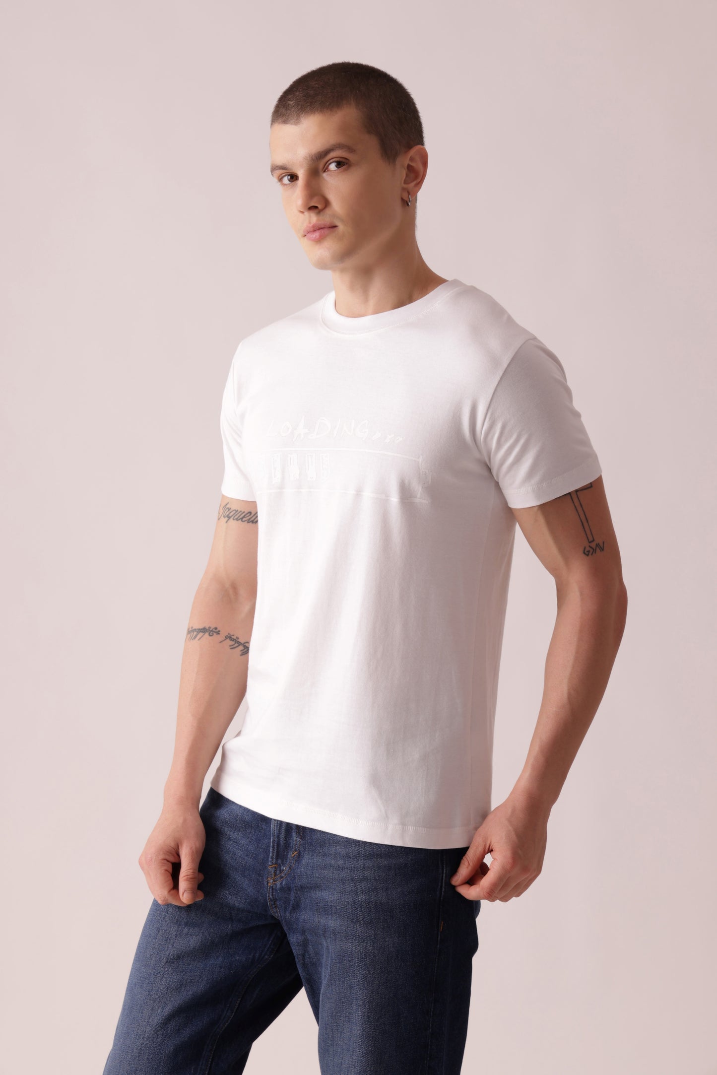 Starton Apparel Men's Crew Neck Pure Cotton 220GSM Regular Fit White T-Shirt