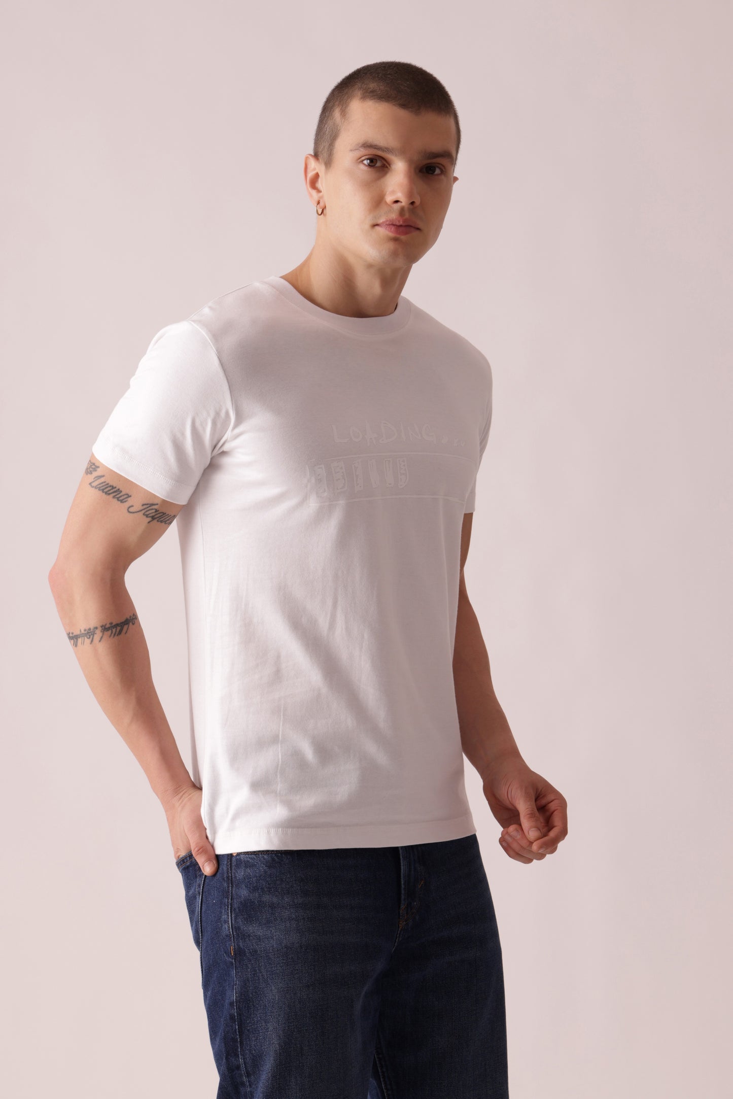 Starton Apparel Men's Crew Neck Pure Cotton 220GSM Regular Fit White T-Shirt