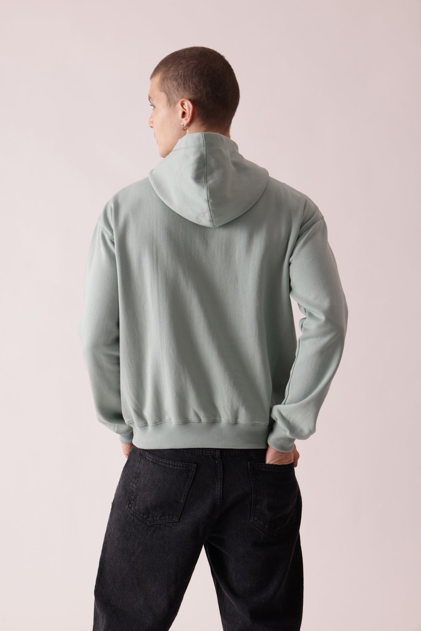 Starton Apparel Cotton Blend Mint Neck Cover Oversized Hoodie