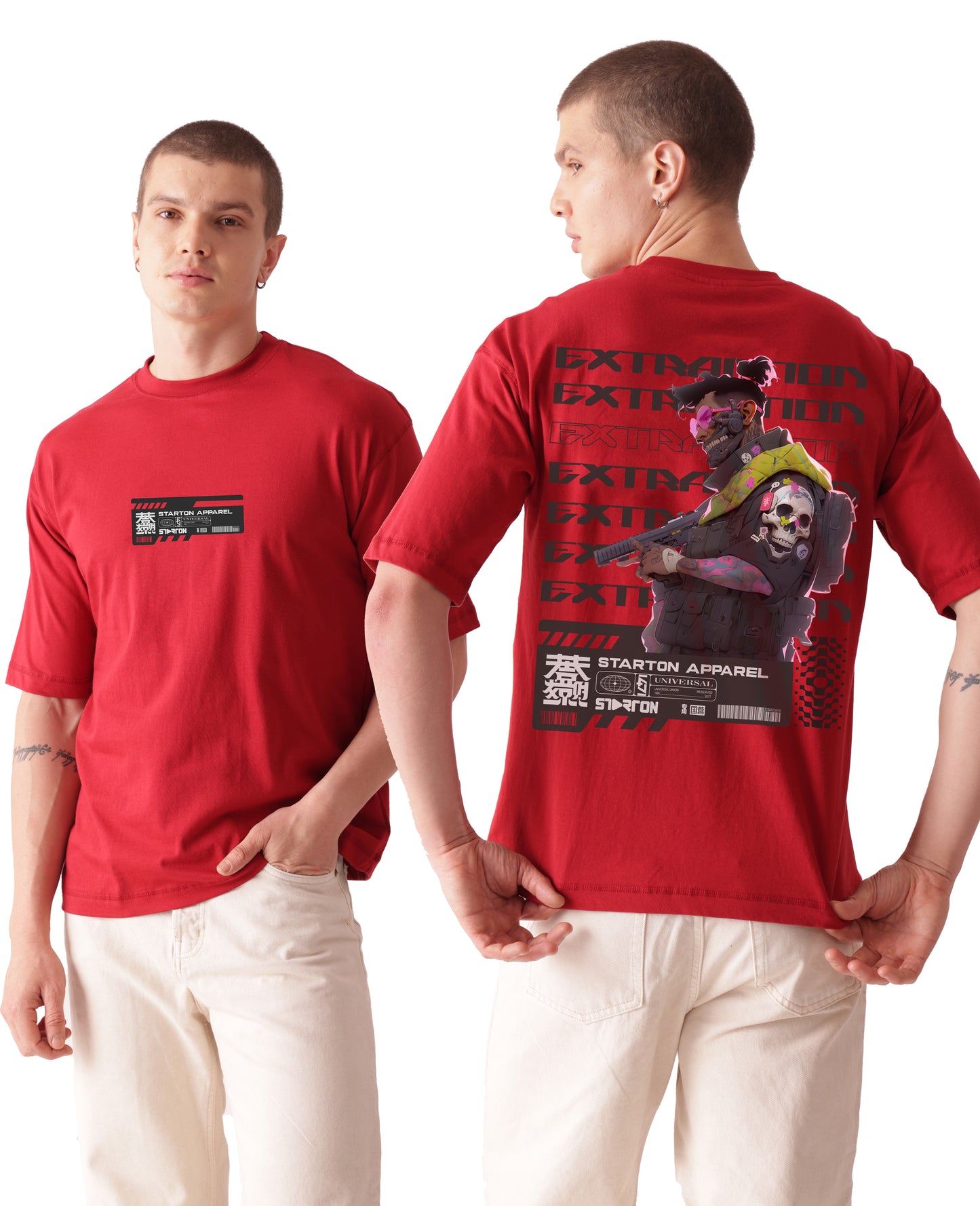 Starton Apparel Premium Oversized T-Shirt for Men, 100% Cotton Drop Shoulder