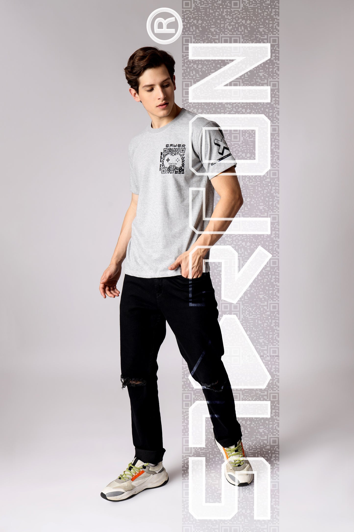 Starton Apparel Men's Round Neck T-Shirt Combed Cotton Bio-Washed 180 GSM Gamer 60FPS (STM-015)