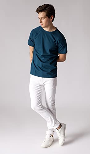 STARTON Men's Round Neck Short Sleeve T-Shirt Vertical Back Print(STM-005)