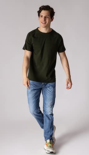 STARTON Men's Round Neck Short Sleeve T-Shirt Vertical Back Print(STM-005)