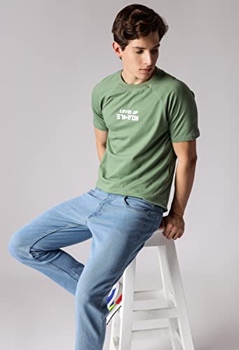 Starton Men's Round Neck T-Shirt Short Sleeve 3D Print Level Up (STM-011)