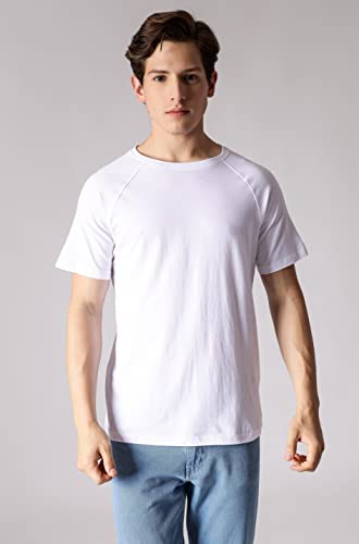 STARTON Men's Round Neck Short Sleeve T-Shirt Vertical Back Print(STM-005)