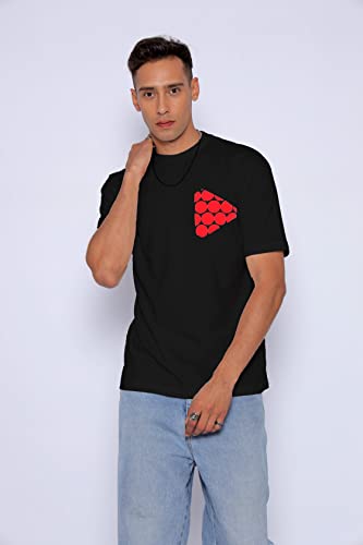 Starton Apparel Trendy Men's Round Neck 100% Pure Pre Combed Cotton Silicone and biowashed Oversize Loose Fit Drop Shoulder Half Sleeve 3D Puff Print T-Shirt for Men (STM-032)