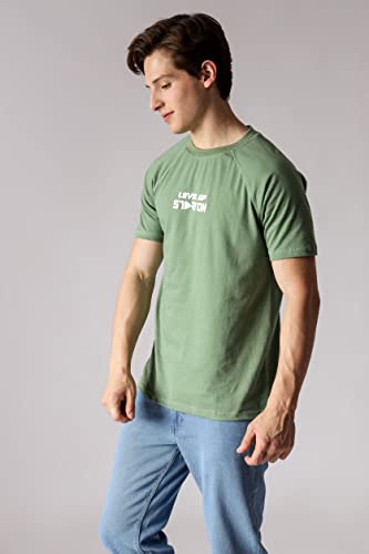 Starton Men's Round Neck T-Shirt Short Sleeve 3D Print Level Up (STM-011)