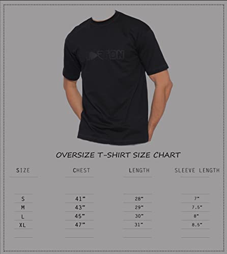 Starton Apparel Trendy Men's Round Neck 100% Pure Pre Combed Cotton Silicone and biowashed Oversize Loose Fit Drop Shoulder Half Sleeve 3D Puff Print T-Shirt for Men (STM-032)