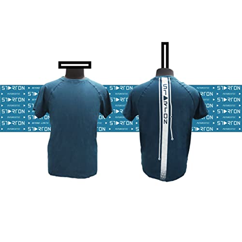 STARTON Men's Round Neck Short Sleeve T-Shirt Vertical Back Print(STM-005)