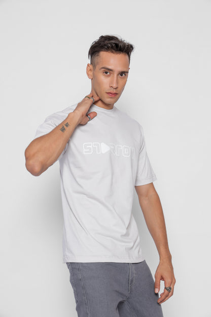 Starton Apparel Cotton Drop Shoulder Light Grey Oversized T-Shirt