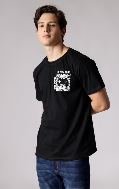 Starton Apparel Men's Round Neck T-Shirt Combed Cotton Bio-Washed 180 GSM Gamer 60FPS (STM-015)