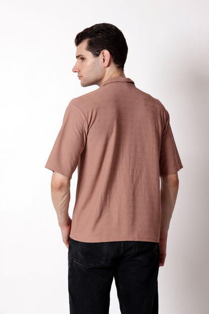 Starton Apparel Half Sleeve Cuban Collar Shirt Men Beige