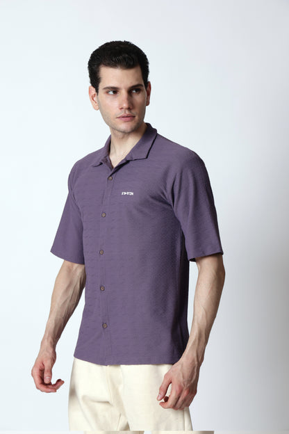 Starton Apparel Half Sleeve Cuban Collar Shirt Men Lavander