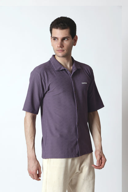 Starton Apparel Half Sleeve Cuban Collar Shirt Men Lavander