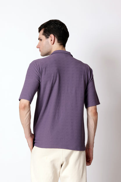 Starton Apparel Half Sleeve Cuban Collar Shirt Men Lavander