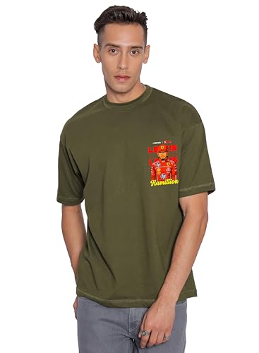Starton Apparel Unisex Cotton Formula 1 Lewis Hamilton Norris Senna F1 Motorsport Graphic Print Oversized Fit T-Shirt