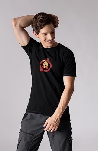 Starton Apparel 100% Cotton Marvel Avengers Ironman Superhero Graphic Print T-Shirt, Regular Fit Raglan Sleeve T Shirt for Men