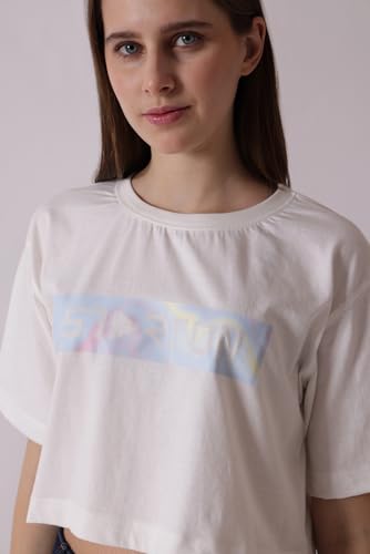 Starton Apparel Oversized Crop Top for Women | Oversized Cropped T-Shirts Printed T-Shirt