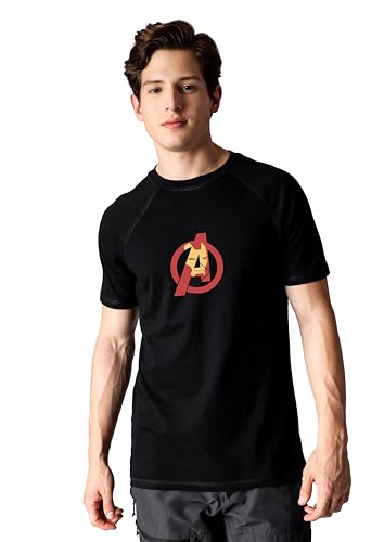 Starton Apparel 100% Cotton Marvel Avengers Ironman Superhero Graphic Print T-Shirt, Regular Fit Raglan Sleeve T Shirt for Men