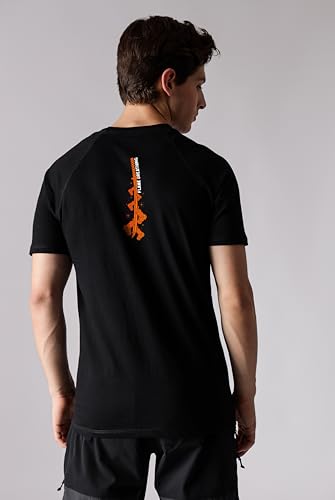 Starton Apparel 100% Cotton Demon Rengoku Hashira Graphic Print T-Shirt, Regular Fit Raglan Sleeve T Shirt for Men