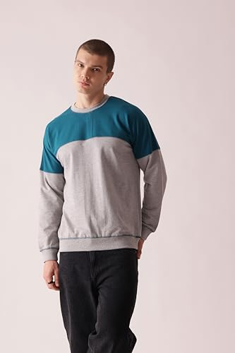 Starton Apparel Crew Neck Sweatshirt for Men 100% Cotton Terry 280GSM Heavy French Terry Dual Tone
