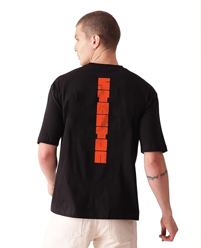 Starton Apparel Anime Futuristic Cyberpunk Techwear Graphic Print Oversized T Shirt for Men and Women Drop Shoulder Loose Baggy Fit Unisex Pure Cotton T-Shirt