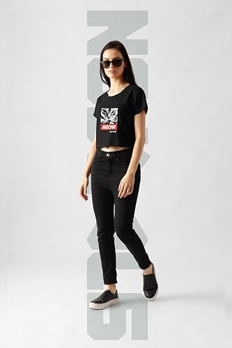 Starton Apparel 100% Cotton Round-Neck Crop Top Graphic Print || Tops for Women || Tops for Women Crop Tops for Women