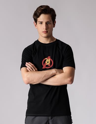 Starton Apparel 100% Cotton Marvel Avengers Ironman Superhero Graphic Print T-Shirt, Regular Fit Raglan Sleeve T Shirt for Men