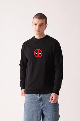 Starton Apparel Premium Oversized Sweatshirt 100% Cotton Terry 300GSM Heavy French Terry Deadpool Graphic Printed, Drop Shoulder, for Men & Boys