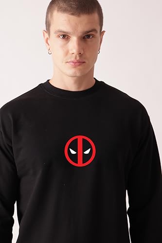 Starton Apparel Premium Oversized Sweatshirt 100% Cotton Terry 300GSM Heavy French Terry Deadpool Graphic Printed, Drop Shoulder, for Men & Boys