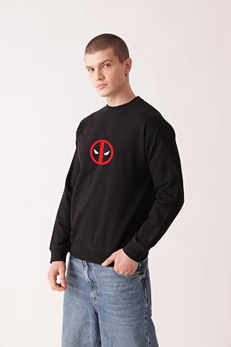 Starton Apparel Premium Oversized Sweatshirt 100% Cotton Terry 300GSM Heavy French Terry Deadpool Graphic Printed, Drop Shoulder, for Men & Boys