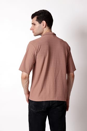 Starton Apparel Men's Textured Casual Shirts, Half Sleeve, Plain, Stylish, Fancy