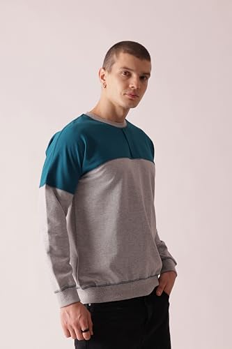 Starton Apparel Crew Neck Sweatshirt for Men 100% Cotton Terry 280GSM Heavy French Terry Dual Tone