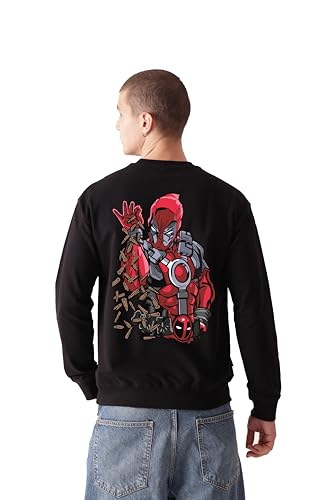 Starton Apparel Premium Oversized Sweatshirt 100% Cotton Terry 300GSM Heavy French Terry Deadpool Graphic Printed, Drop Shoulder, for Men & Boys