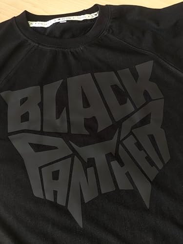 Starton Apparel 100% Cotton Marvel Black Panther Superhero Graphic T-Shirt, Regular Fit Raglan Sleeve Front & Back Print T Shirt for Men